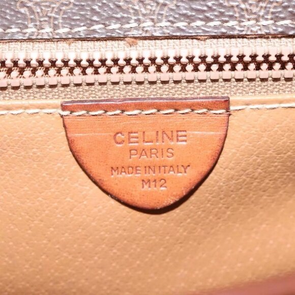 CELINE Macadam Canvas Shoulder Bag PVC Leather Brown Gold Auth KD057 - Picture 11 of 16